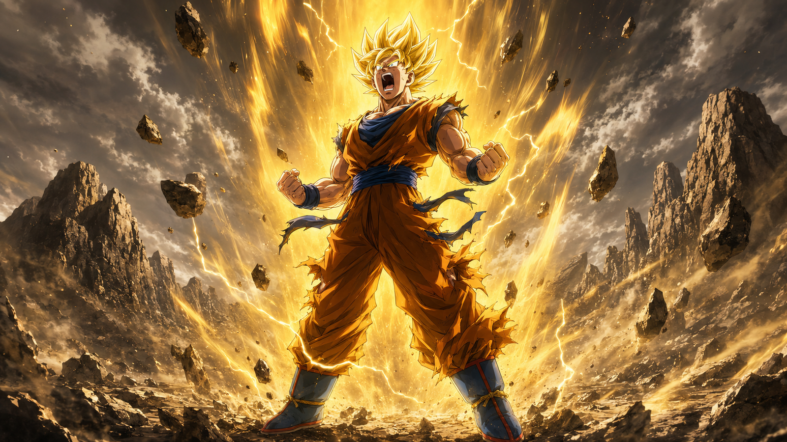 Goku Super Saiyajin transformação