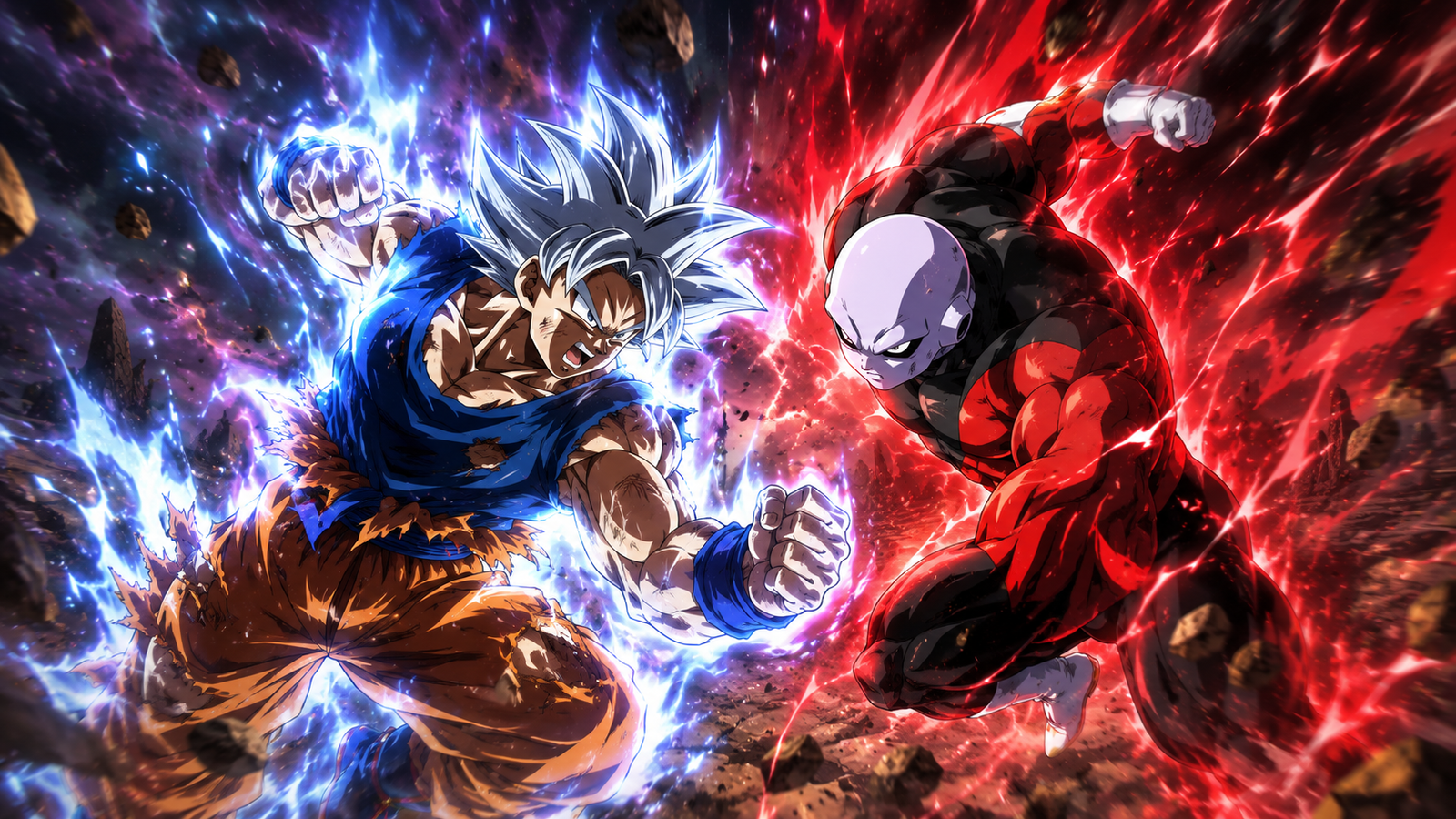 Batalha épica de Goku contra Jiren no Torneio do Poder.