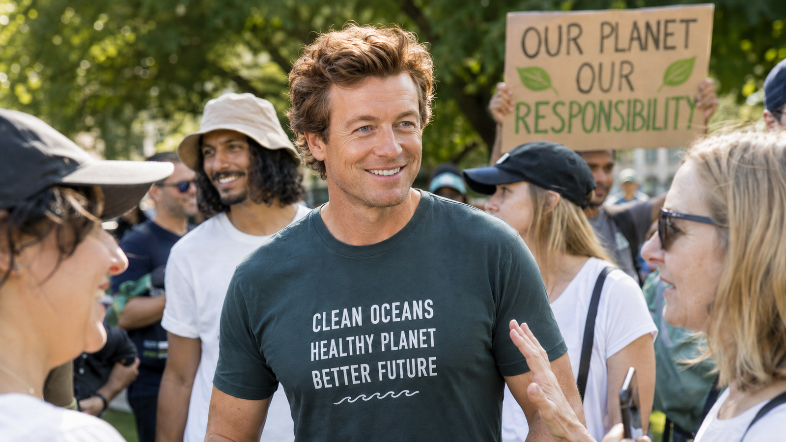 Simon Baker em evento de caridade na Austrália