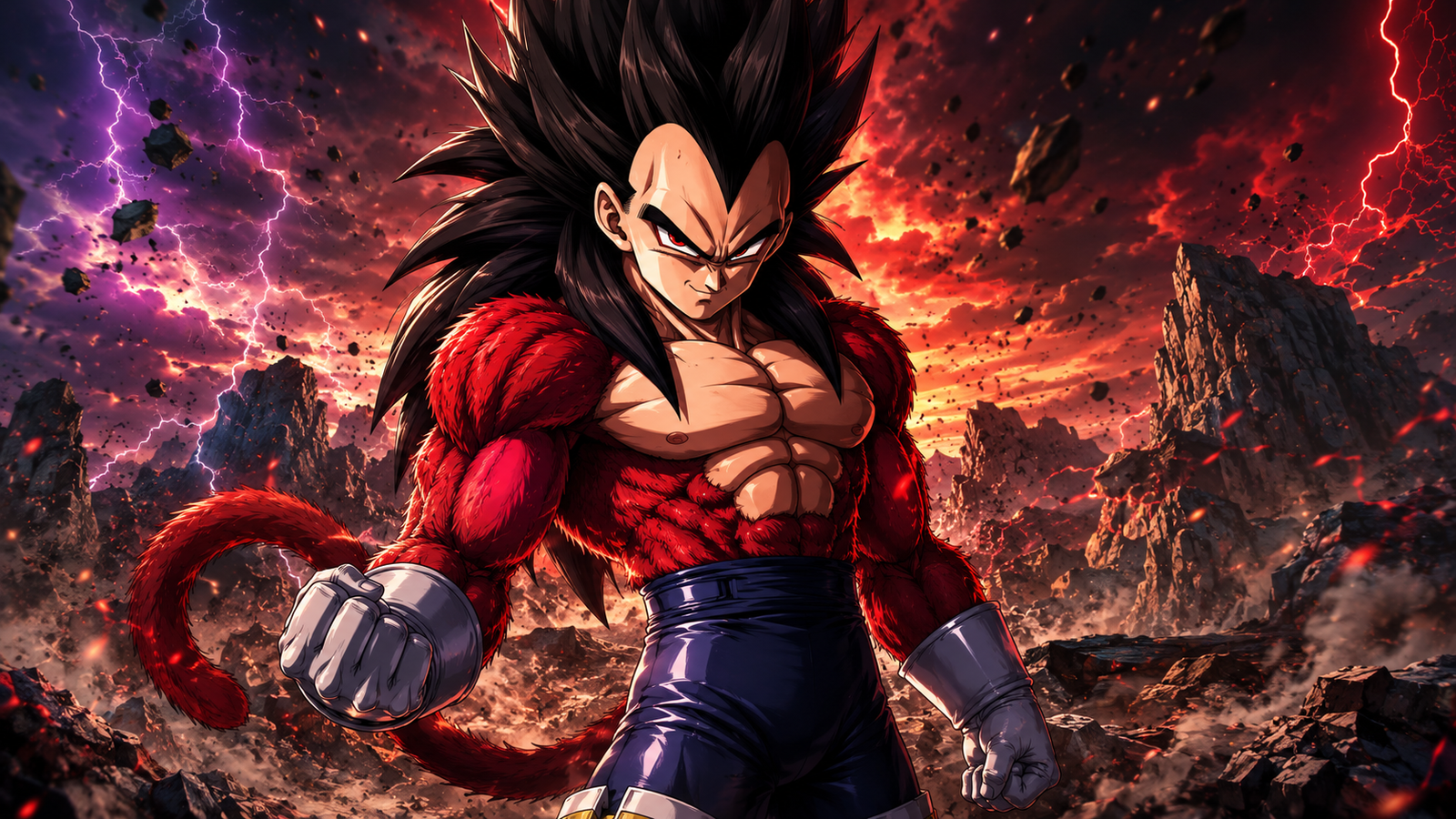 Vegeta Super Saiyajin 4 em batalha