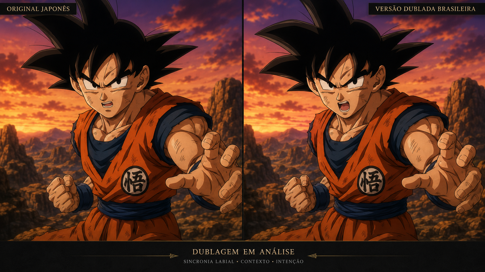 Comparação de sincronismo labial entre dublagem original e brasileira de Dragon Ball