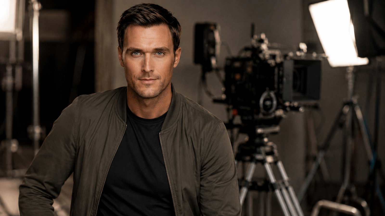 Owain Yeoman no set de filmagem