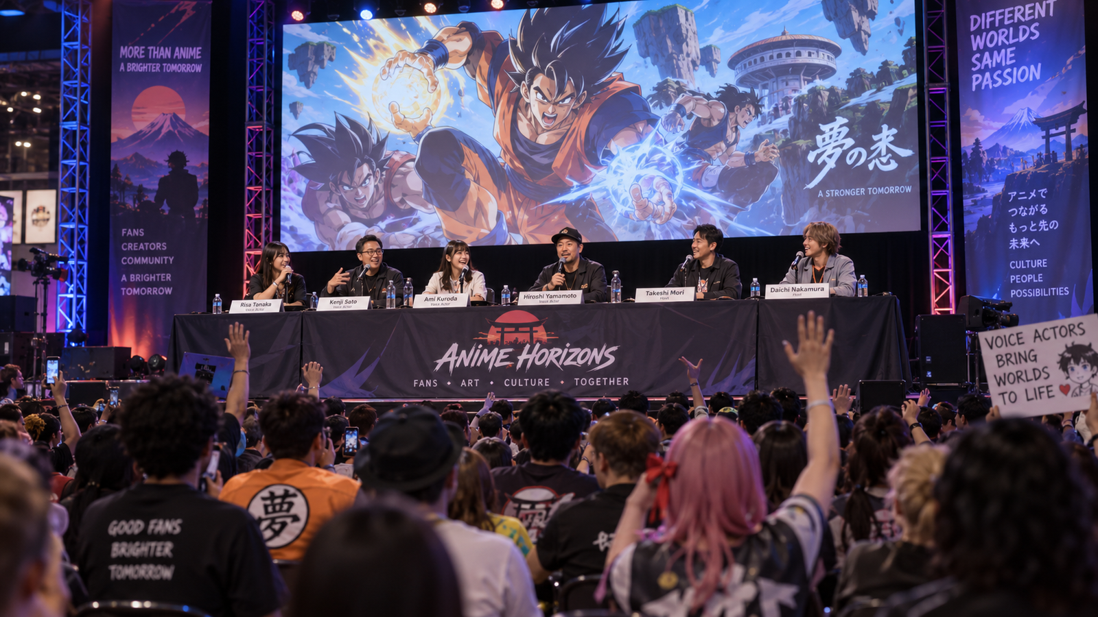 Evento de anime com painel de discussão sobre Dragon Ball